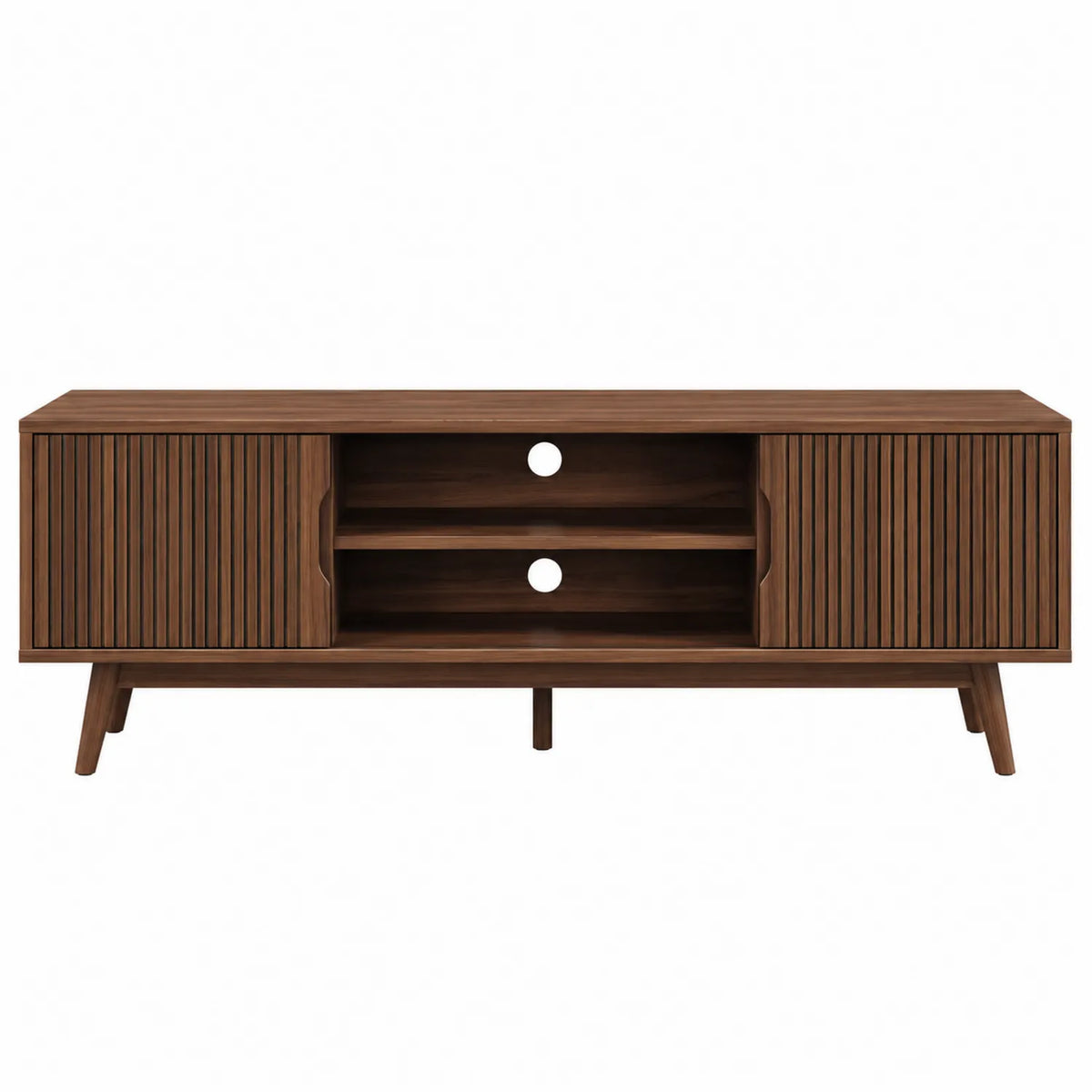 Holz-TV-Schrank Braun 120x40x50 cm mit Türen und Regalen