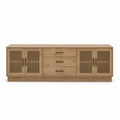 TV-Schrank aus Eichenholz mit Türen und Schubladen 200x45x50 cm