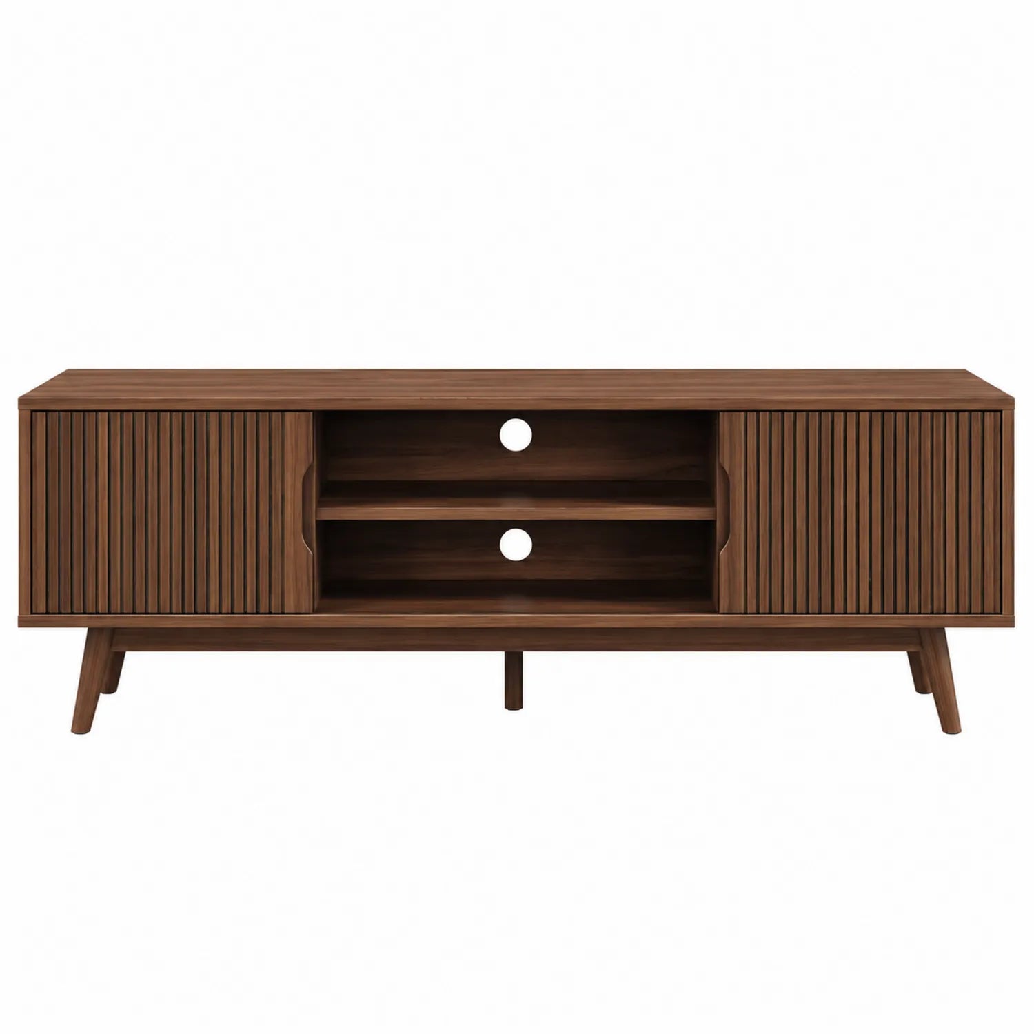 Holz-TV-Schrank Braun 120x40x50 cm mit Türen und Regalen