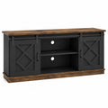TV-Schrank MDF und Holz Schwarz Braun 152x40x60 cm