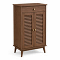 Schuhschrank MDF Dunkelbraun mit 1 Schublade und 2 Türen