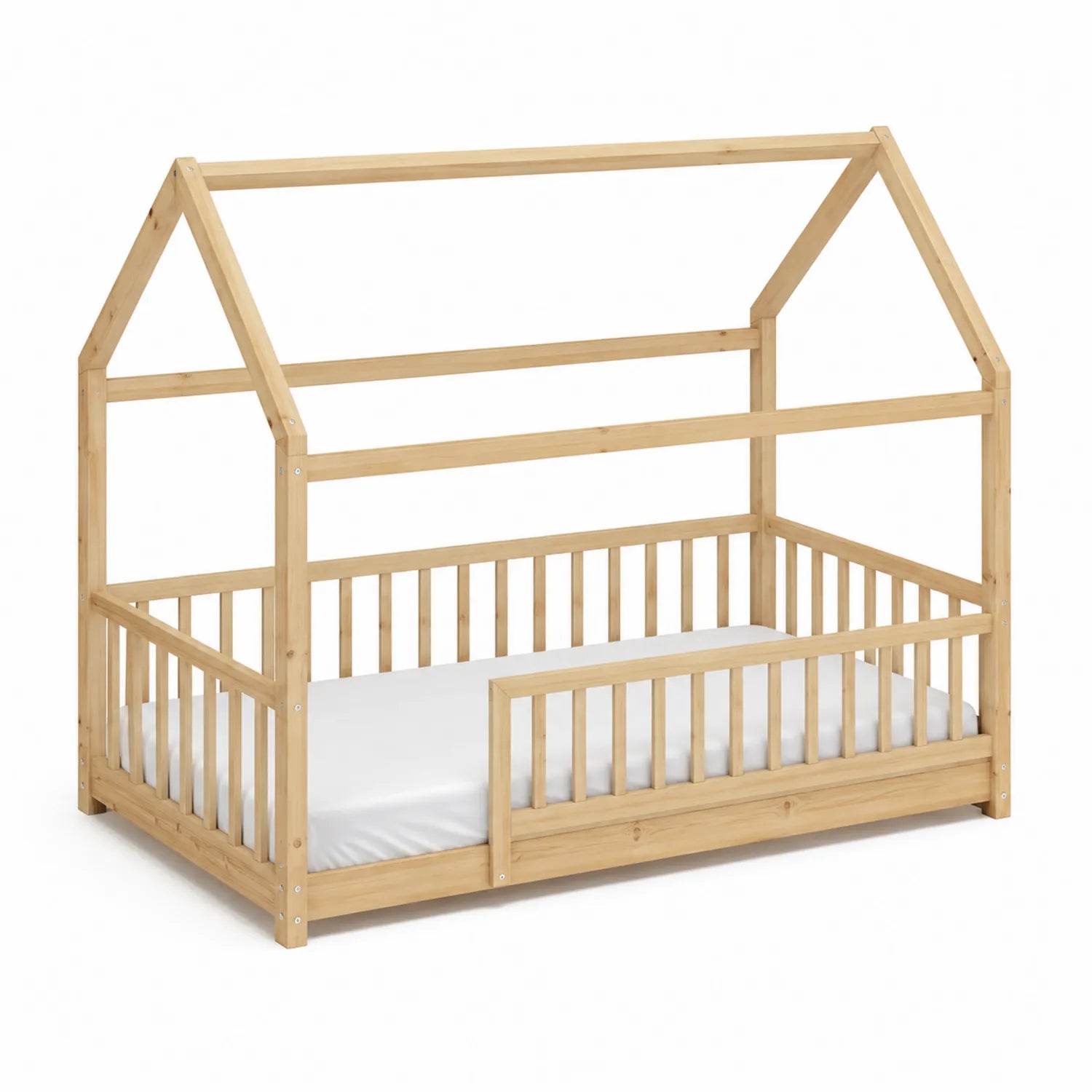 Kinderhausbett aus Kiefernholz Natur 208x98x152 cm