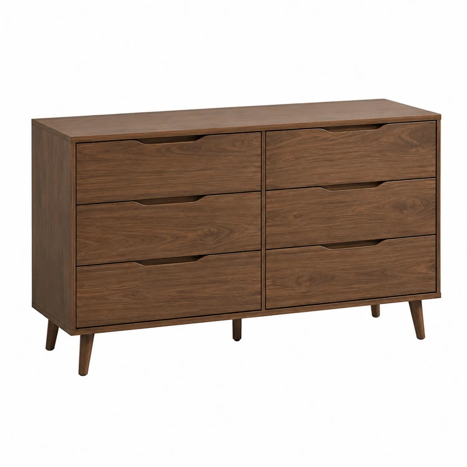 Holzkommode mit 6 Schubladen, Braun, 120x40x75 cm