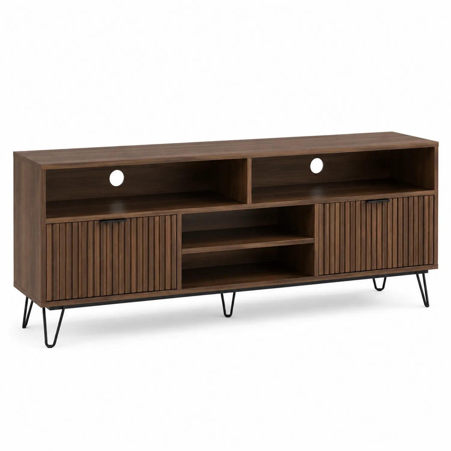 TV-Schrank aus Holz mit Metallfüßen 140 cm Braun