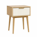 Nachttisch aus Eichenholz und MDF mit Schublade 40x30x60cm